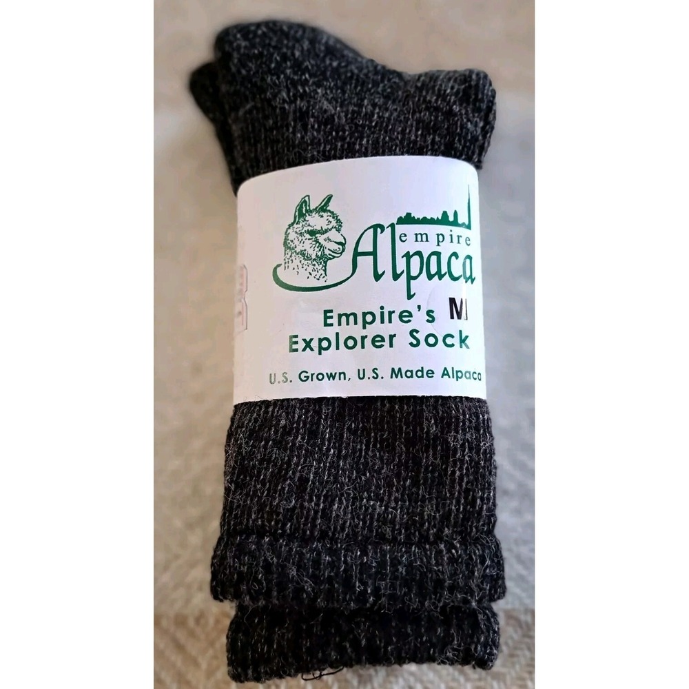 Explorer Alpaca Survival Socks Boucle Lined Med Charcoal Gorp Normcore Cabincore